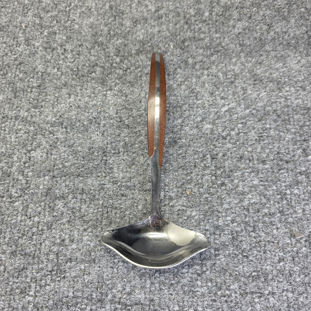 MCM Eldan Ladle Gravy Spoon - Eld2 Brown Faux Wood, Stainless Steel Japan